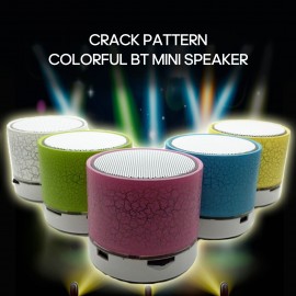 A9 Crack Pattern Mini Speaker Colorful Light Support U Disk TF Card AUX Port Wireless Portable Loudspeaker Box