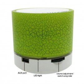 A9 Crack Pattern Mini Speaker Colorful Light Support U Disk TF Card AUX Port Wireless Portable Loudspeaker Box