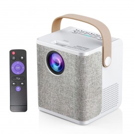 LD01 Portable LCD LED Projector Android 7.1 Home Theater 2.4G/5G Dual-band WiFi BT4.0 Wireless Mirroring Media Player HD AV USB TF Card Input 3.5mm Audio Out with Remote Control