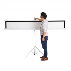 100-Inch HD Projection Screen Manual Pull Down 100Inch Diagonal Aspect Ratio 1:1 Projection Screen w/ Adjustable Length Tripod US Plug