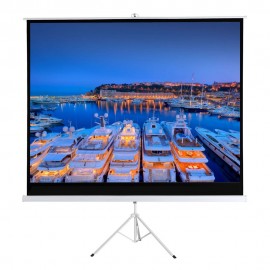 100-Inch HD Projection Screen Manual Pull Down 100Inch Diagonal Aspect Ratio 1:1 Projection Screen w/ Adjustable Length Tripod US Plug