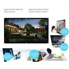 H100 100'' Portable Projector Screen HD 16:9 White Dacron 100 Inch Diagonal Video Projection Screen Foldable Wall Mounted for Home Theater Office Movies Indoors Outdoors