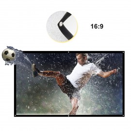 H100 100'' Portable Projector Screen HD 16:9 White Dacron 100 Inch Diagonal Video Projection Screen Foldable Wall Mounted for Home Theater Office Movies Indoors Outdoors