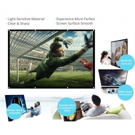 H120 120'' Portable Projector Screen HD 16:9 White Dacron 120 Inch Diagonal Video Projection Screen Foldable Wall Mounted for Home Theater Office Movies Indoors Outdoors