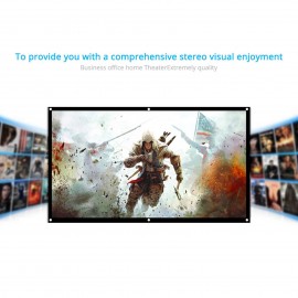 H60 60” Portable Projector Screen HD 16:9 White Dacron 60 Inch Diagonal Video Projection Screen Foldable Wall Mounted for Home Theater Office Movies Indoors Outdoors