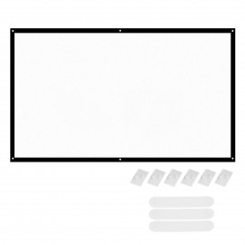 H60 60” Portable Projector Screen HD 16:9 White Dacron 60 Inch Diagonal Video Projection Screen Foldable Wall Mounted for Home Theater Office Movies Indoors Outdoors