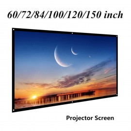 H60 60” Portable Projector Screen HD 16:9 White Dacron 60 Inch Diagonal Video Projection Screen Foldable Wall Mounted for Home Theater Office Movies Indoors Outdoors