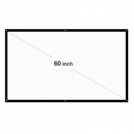 H60 60” Portable Projector Screen HD 16:9 White Dacron 60 Inch Diagonal Video Projection Screen Foldable Wall Mounted for Home Theater Office Movies Indoors Outdoors