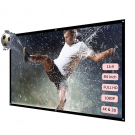 H84 84'' Portable Projector Screen HD 16:9 White Dacron 84 Inch Diagonal Video Projection Screen Foldable Wall Mounted for Home Theater Office Movies Indoors Outdoors