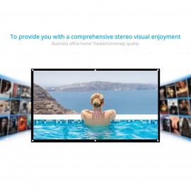 H84 84'' Portable Projector Screen HD 16:9 White Dacron 84 Inch Diagonal Video Projection Screen Foldable Wall Mounted for Home Theater Office Movies Indoors Outdoors