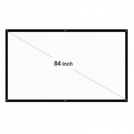 H84 84'' Portable Projector Screen HD 16:9 White Dacron 84 Inch Diagonal Video Projection Screen Foldable Wall Mounted for Home Theater Office Movies Indoors Outdoors