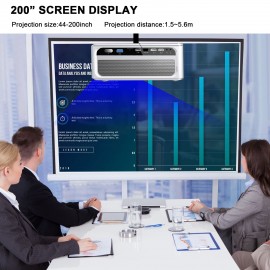 CP600 LED LCD Projector 1080P Home Theater 200ANSI Lumens Media Player 200 Inches Projection Size 1280 * 720P 2000:1 Contrast Ratio HD VGA AV USB Remote Controller for Notebook Laptop DVD Player