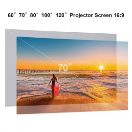 100-inch Portable Projector Screen HD 16:9 Frameless Video Projection Screen Foldable Wall Mounted for Home Theater Office Movies