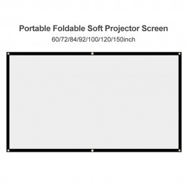 Foldable No Crease Soft Projector Screen Holes Hanging Portable Home Movie Meeting Screen (92inch 16:9)