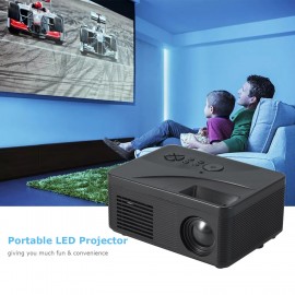 LCD LED Projector 400 Lumens Mini Portable Video Projector with Built-in Speaker Support HD / AV / USB / Audio 3.5mm Interface for Home Theater Entertainment