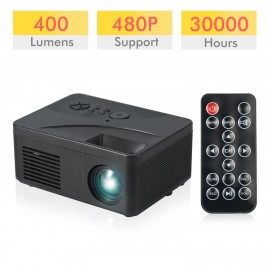 LCD LED Projector 400 Lumens Mini Portable Video Projector with Built-in Speaker Support HD / AV / USB / Audio 3.5mm Interface for Home Theater Entertainment