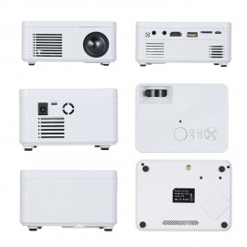 LCD LED Projector 400 Lumens Mini Portable Video Projector with Built-in Speaker Support HD / AV / USB / Audio 3.5mm Interface for Home Theater Entertainment