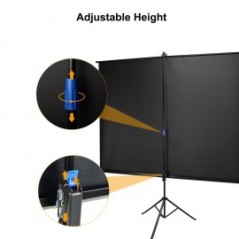 72 inches Projector Screen with Tripod Stand 4:3 Portable Projection Screen 4K 3D Projector Movies Screen for Home Office Indoor Outdoor Use