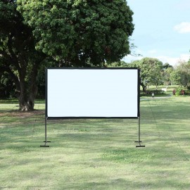 100-inch 16:9 Projector Screen Outdoor Bracket Projection Screen Folding Projecting Screen Home Theater for Home Office Outdoor Use