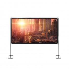 100-inch 16:9 Projector Screen Outdoor Bracket Projection Screen Folding Projecting Screen Home Theater for Home Office Outdoor Use