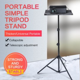 T160 Projector Tripod Stand Foldable Laptop Tripod Projector Bracket with Tripod Tray Multifunctional DJ Racks Projector Stand with Adjustable Height Perfect for Office Home Stage DVD Video Player Holder