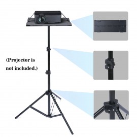 T160 Projector Tripod Stand Foldable Laptop Tripod Projector Bracket with Tripod Tray Multifunctional DJ Racks Projector Stand with Adjustable Height Perfect for Office Home Stage DVD Video Player Holder