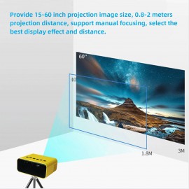 YZ03 Mini LED Projector Portable LCD Display Video Projector 800 Lumens 320x240 Pixel for Cartoon Movies Small Pocket Home Phone Projector for Home Theater Outdoor Movies Projector with USB/AV/TF Interfaces