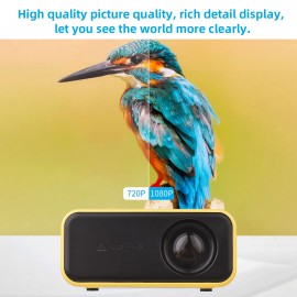 YZ03 Mini LED Projector Portable LCD Display Video Projector 800 Lumens 320x240 Pixel for Cartoon Movies Small Pocket Home Phone Projector for Home Theater Outdoor Movies Projector with USB/AV/TF Interfaces