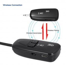 XXD-G18 2.4G Portable Wireless Microphone Noise Cancelling Mic for Recording Youtube Meeting Interview Studio Video Black