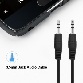 1m 3.5mm Male to 3.5mm Male Audio Cable 3.5mm Jack Audio Cable AUX Wire for Car Headphone Speaker Black