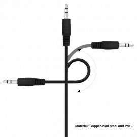 1m 3.5mm Male to 3.5mm Male Audio Cable 3.5mm Jack Audio Cable AUX Wire for Car Headphone Speaker Black