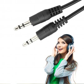 1m 3.5mm Male to 3.5mm Male Audio Cable 3.5mm Jack Audio Cable AUX Wire for Car Headphone Speaker Black