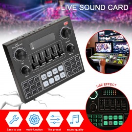 V9 Audio USB Headset Microphone Webcast Live Sound Card 12 Electric Sounds Broadcast for Phone Computer