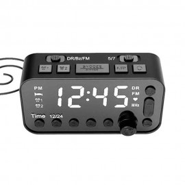 DAB & FM Radio Digital Alarm Clock LCD Backlight Dual USB Port Sleep Timer for Office Bedroom Travel