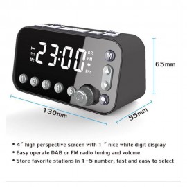 DAB & FM Radio Digital Alarm Clock LCD Backlight Dual USB Port Sleep Timer for Office Bedroom Travel