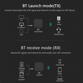 BT13 Bluetooth 5.0 Transmitter Receiver 3.5MM AUX Stereo for PC TV Car Headphones Wireless Adapter