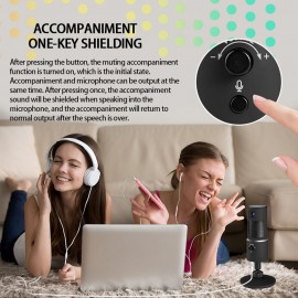 USB Streaming Microphone with Webcam HD1080P for iPhone/iPad/Mac/Android Phone/Tablet/PC