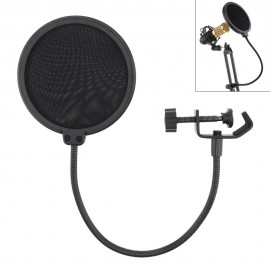 Microphone Pop Filter Mesh Shield Mic Blowout Preventer Recording Windproof Microphone Anti Noise Net Cover Cantilever Bracket