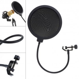 Microphone Pop Filter Mesh Shield Mic Blowout Preventer Recording Windproof Microphone Anti Noise Net Cover Cantilever Bracket