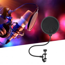 Microphone Pop Filter Mesh Shield Mic Blowout Preventer Recording Windproof Microphone Anti Noise Net Cover Cantilever Bracket