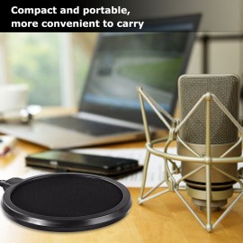 Microphone Pop Filter Mesh Shield Mic Blowout Preventer Recording Windproof Microphone Anti Noise Net Cover Cantilever Bracket