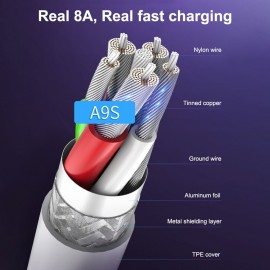 A9S Fast Car Charger 8 Port Multi USB LCD Display 12V Phone Charger USB Hub for Phone Tablets DVR