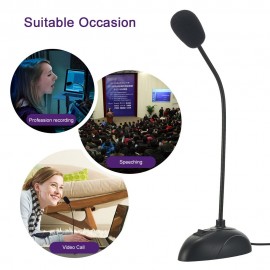 Flexible Stand Mini Studio Speech Microphone 3.5mm Plug Gooseneck Mic Wired Microphone for Computer PC Desktop Notebook